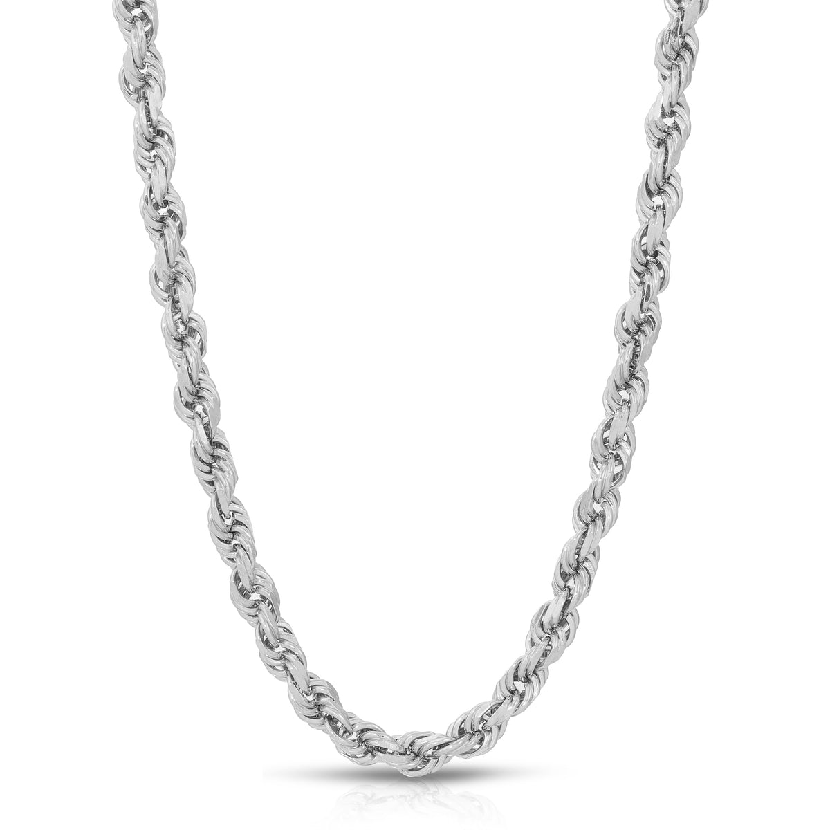 6.0mm White Gold Solid Rope Crown Gold Inc. Wholesale Gold Jewelry