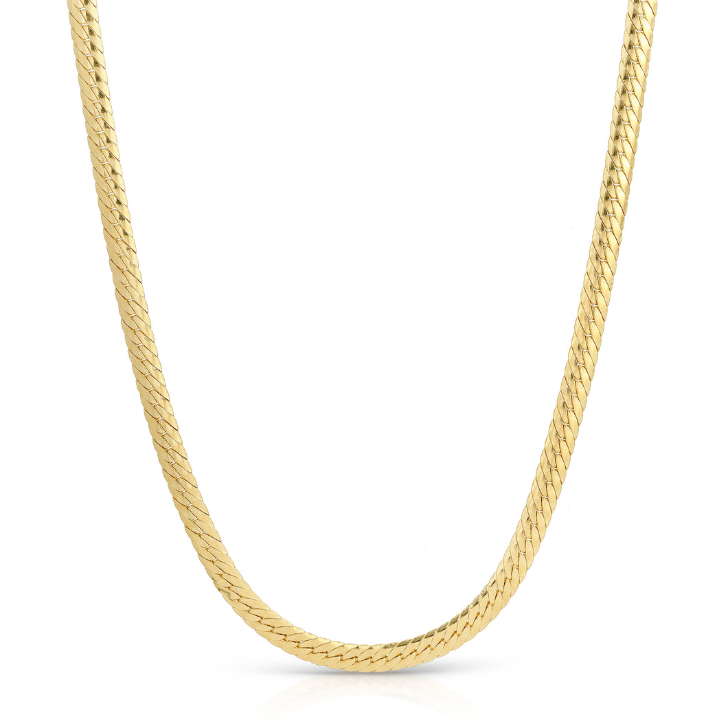 14KT Yellow Gold Hallow Double Cuban