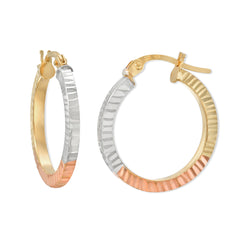 Tri Color Hollow Earrings